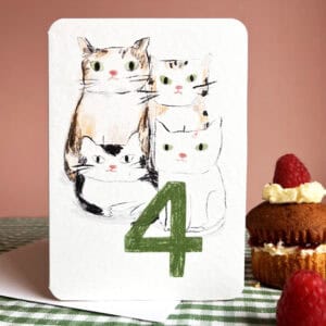 Four Today Cats Card