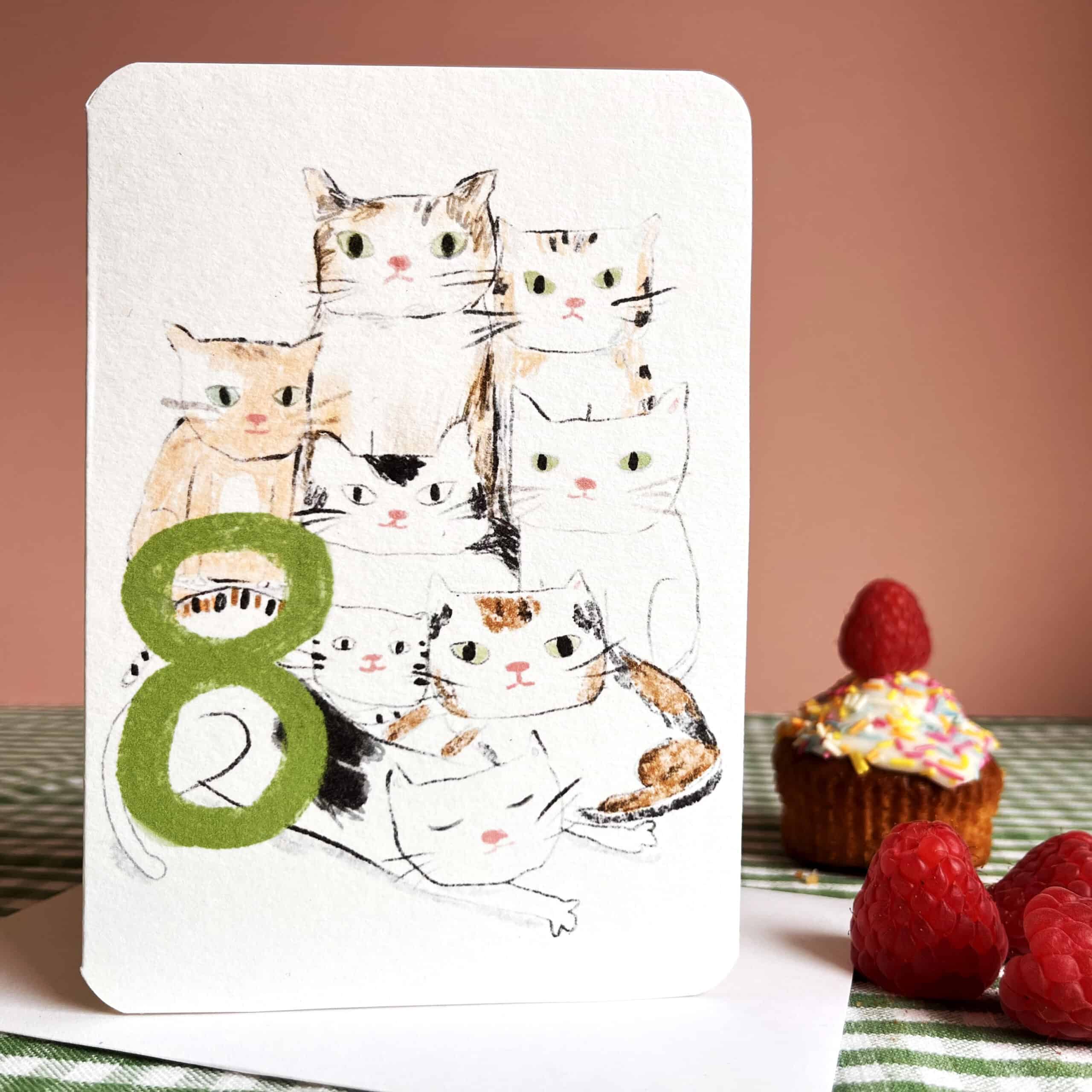 Eight Today Cats Card