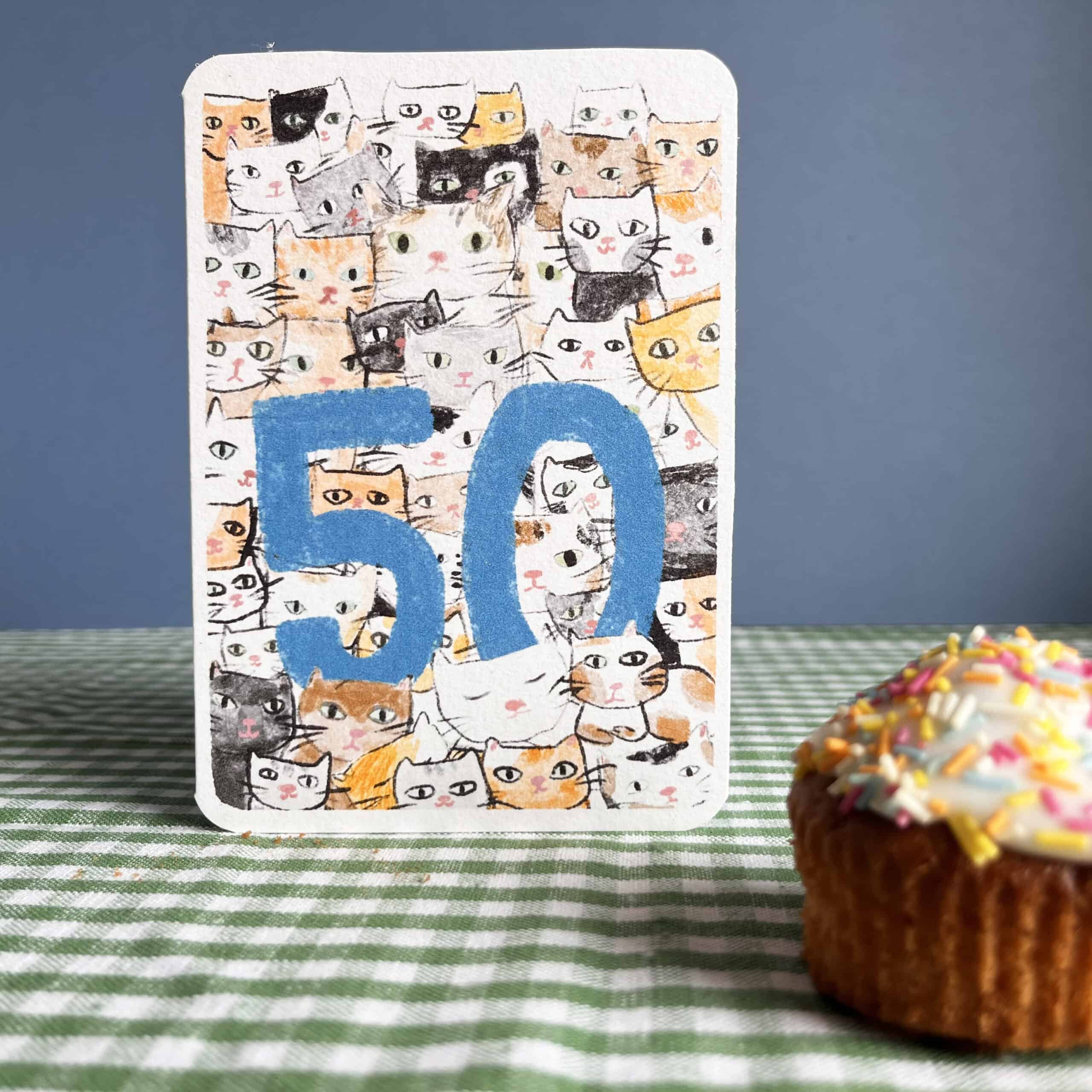 Fifty Today Cats Card