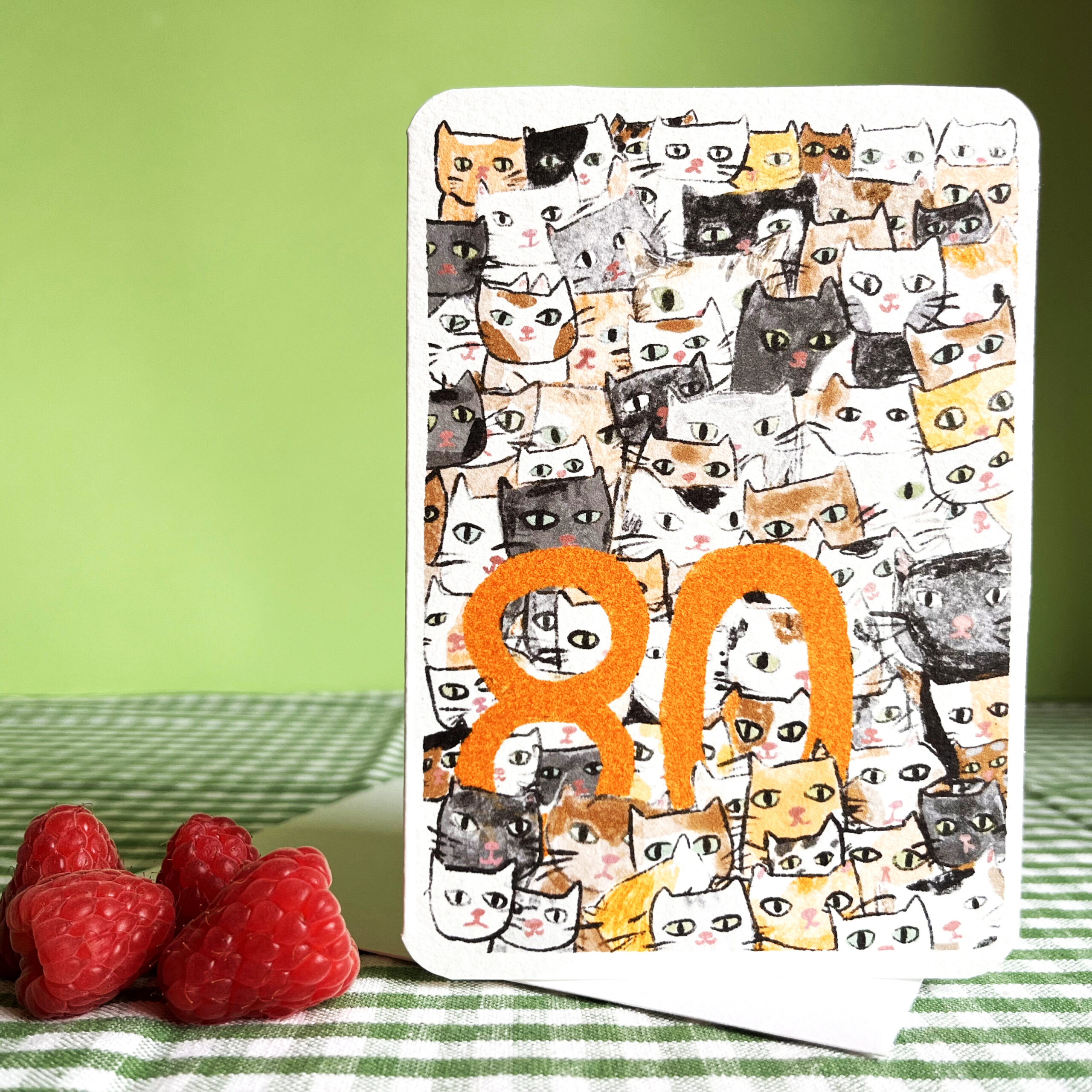 Eighty Today Cats Card