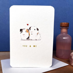VINTAGE GOLD YOU AND ME GUINEA PIGS CARD
