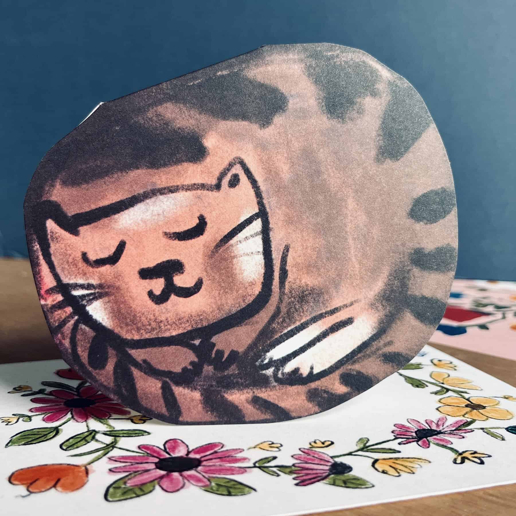 Curled Up Cat Card - Image 2