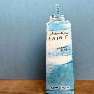 BLUE PAINT BIRTHDAY CARD