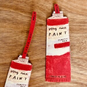 RED PAINT 'I LOVE YOU' CARD
