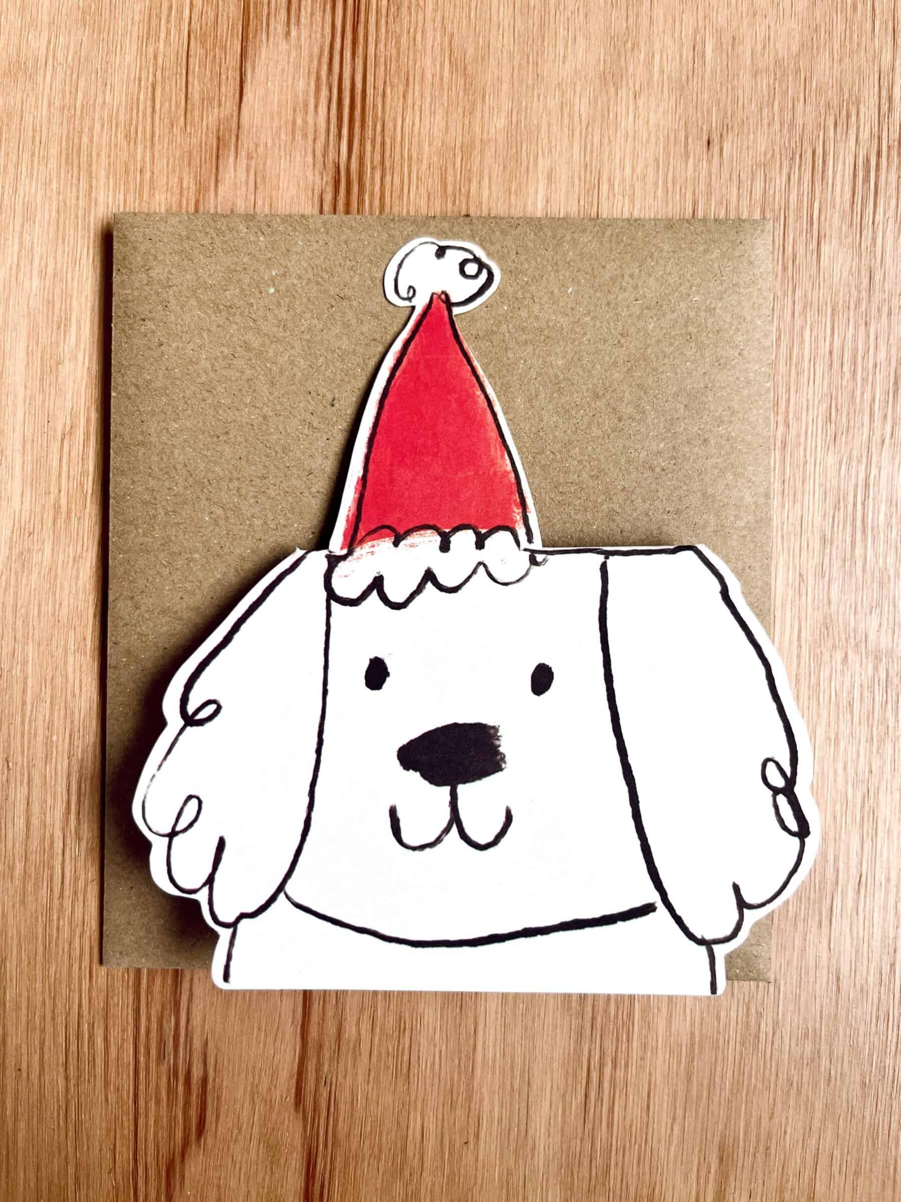 DOG HAT CHRISTMAS CARD
